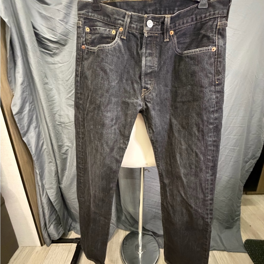 Levi's 501 Straight Men's Black Denim Jeans 31/32